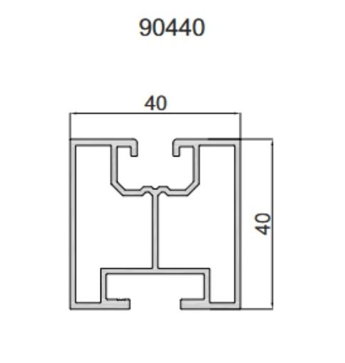 FVE Hliníkový montážny H profil 40x40mm, 2,4m, dĺžka 2400m pre kladivkovú skrutku (T) FVE Hliníkový montážny H profil 40x40mm, 2,4m, dĺžka 2400m pre kladivkovú skrutku (T)