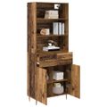 vidaXL Highboard Staré drevo 69,5 x 34 x 180 cm Kompozitné drevo
