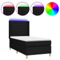 vidaXL Posteľ boxsping s matracom a LED čierna 80x200 cm látka