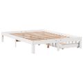 vidaXL Posteľný rám so zásuvkami biely 135x190 cm borovicový masív