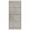 vidaXL Botník betónovo sivý 63x24x147 cm spracované drevo
