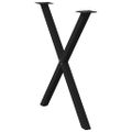 vidaXL Nohy k jedálenskému stolu v tvare X, 2 ks, čierne, 70 x (72-73) cm, oceľové