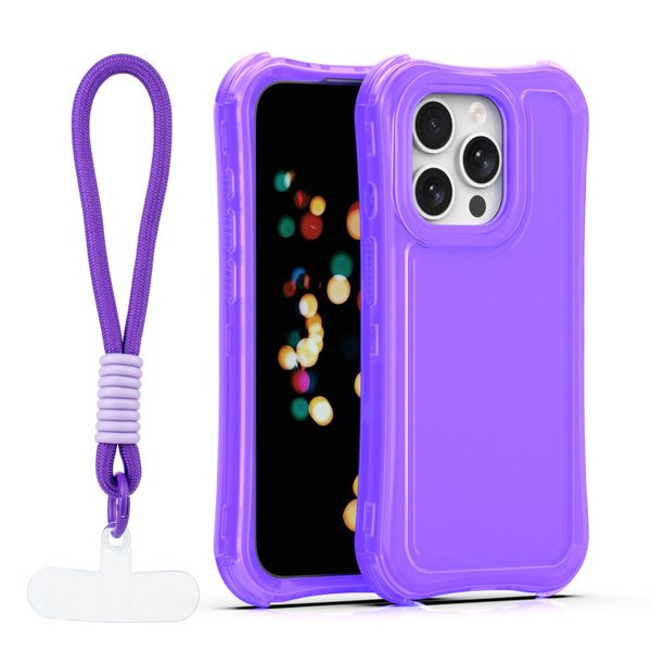 Puzdro Safepop s popruhom pre iPhone 15 Pro 6,1" fialové