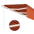 vidaXL Automatická markíza tienidlo&LED&senzor vetra oranžovo-hnedá