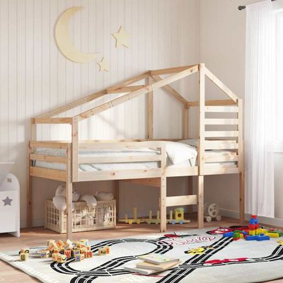 vidaXL Vysoká posteľ so strechou 80x200 cm borovicový masív