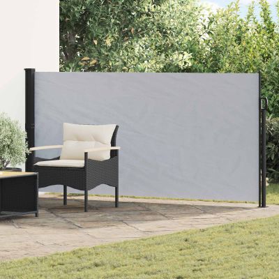 vidaXL Retračná bočná markíza 300 x 170 cm Polyester Obdĺžnikový Sivá