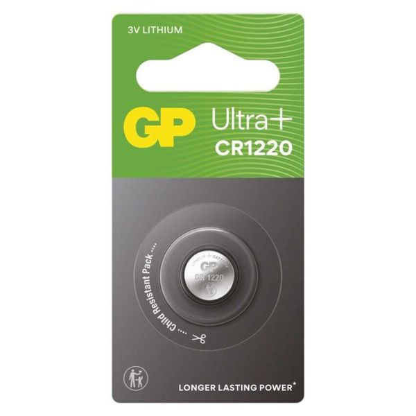 Lítiová gombíková batéria GP Ultra plus CR1220, 1 ks