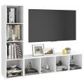 vidaXL TV skrinky 2 ks biele 142,5x35x36,5 cm drevotrieska