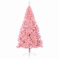 vidaXL Umelý predsvietený vianočný stromček Ružová 240 cm PVC