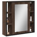 vidaXL Kúpeľňová skrinka so zrkadlom hnedý dub 60x16x60cm komp. drevo
