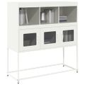 vidaXL Komoda biela 100,5x39x107 cm oceľ valcovaná za studena