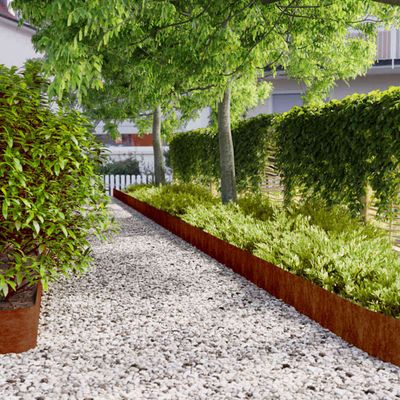 vidaXL Obrubník trávnika 10 pcs 20 x 103 cm Poveternostne odolná oceľ