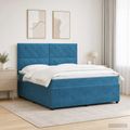 vidaXL LED boxspring posteľ s matracom Modrá 180 x 200 cm Zamat
