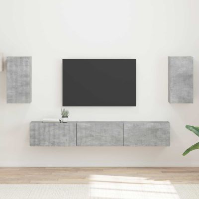 vidaXL Zostava TV skriniek 5 pcs Betónová šedá Kompozitné drevo