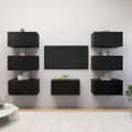 vidaXL TV skrinky 7 ks, čierne 30,5x30x60 cm, kompozitné drevo