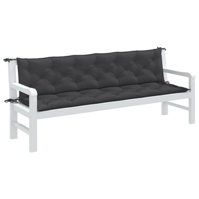 vidaXL Vankúše na záh. lavičku 2ks antracitová melanž 200x50x7cm látka
