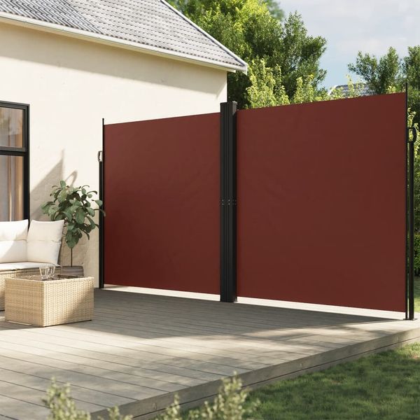 vidaXL Zaťahovacia bočná markíza hnedá 220x1000 cm