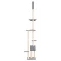 vidaXL Strom pre mačky od podlahy po strop bledosivý 258,5-284,5 cm