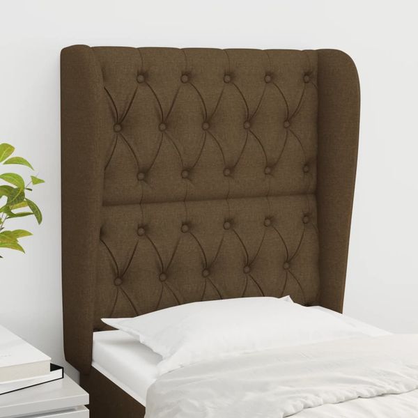 vidaXL Čelo postele so záhybmi tmavohnedé 83x23x118/128 cm látka