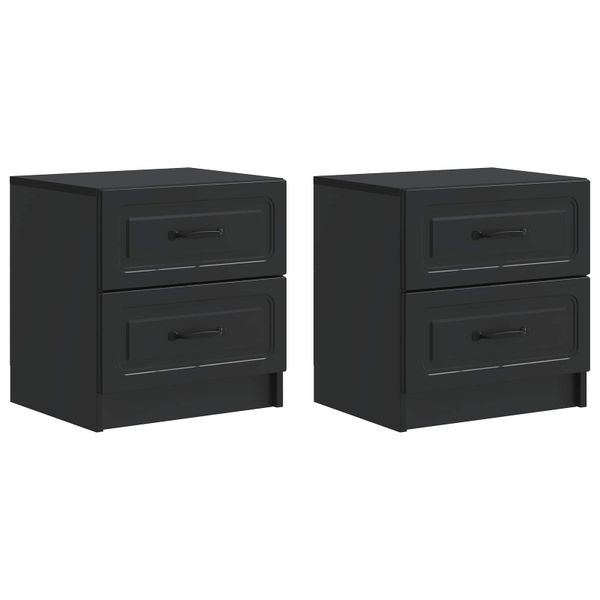 vidaXL Nočný stolík 2 pcs Čierna 43 x 34,5 x 44,5 cm Kompozitné drevo