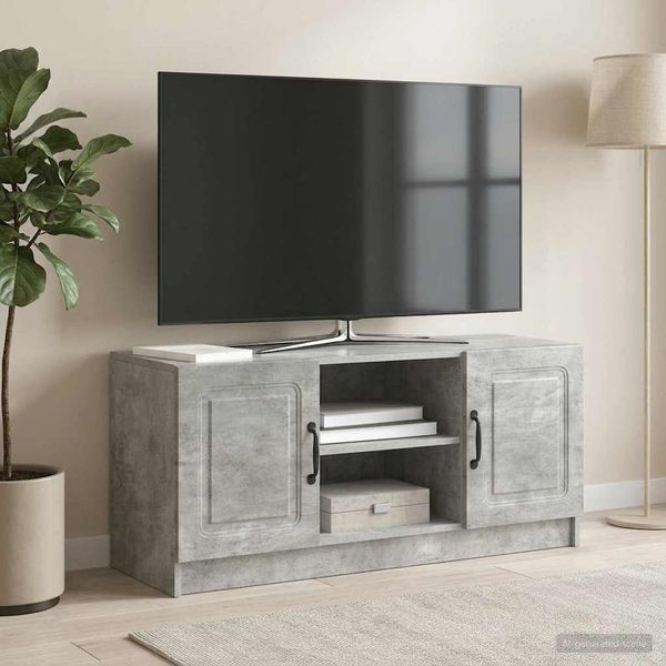 vidaXL TV skrinka Betónovo sivá 102 x 34,5 x 47 cm Kompozitné drevo