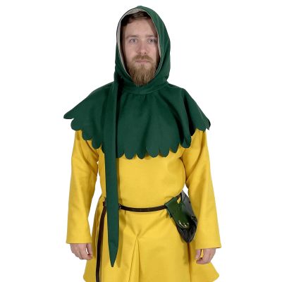 Stredoveká vlnená kápia - zelená