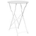 vidaXL Bistro stôl Biela Ø 50 x 71 cm Práškovaná oceľ