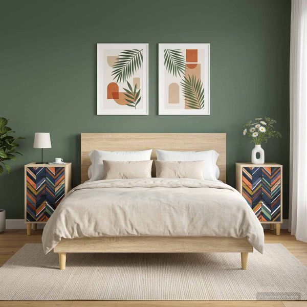 vidaXL Nočný stolík OMMEN 2 ks Dub sonoma 36 x 33 x 60 cm