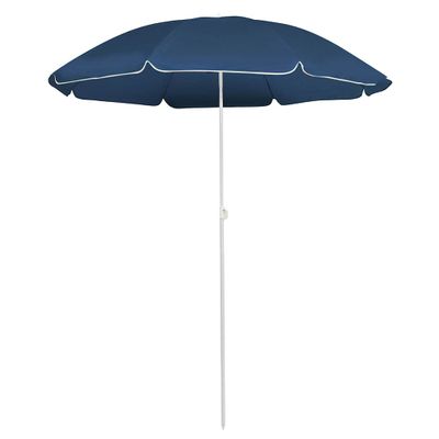 vidaXL Záhradný slnečník, oceľová tyč, modrý 180 cm