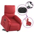 vidaXL Elektrické zdvíhacie sklápacie kreslo červené umelá koža