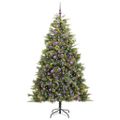 vidaXL Umelý vianočný stromček s pniškami Zelená 210 cm PVC a PE a kov