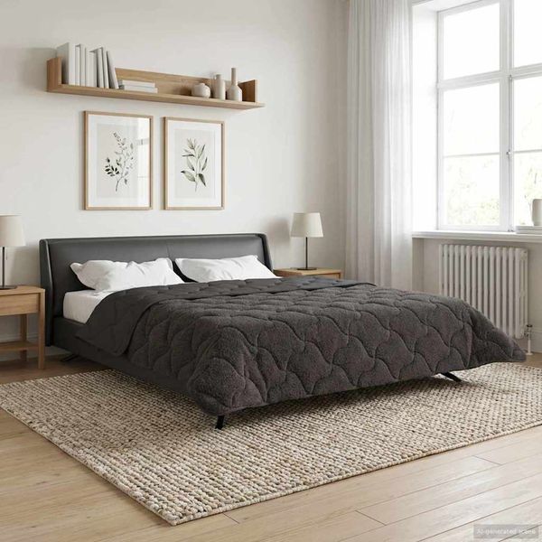 vidaXL Zimný prehoz Antracit 200 x 220 cm Mikrofáza a Teddy fleece