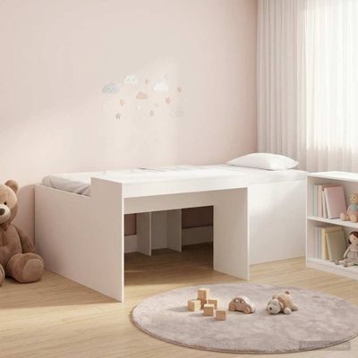 vidaXL Detská vysoká posteľ s pultom Biela 80 x 200 cm