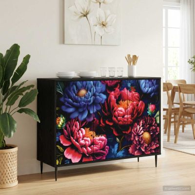 vidaXL Servírovacia skriňa KIEL Čierny dub 102 x 33 x 76 cm
