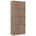 vidaXL Botník so 4 dvierkami dub sonoma 59x24x136 cm drevotrieska