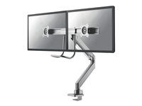 Montážna sada - plný pohyb - pre 2 LCD displeje - strieborná - veľkosť obrazovky: 10"-32" - upevnenie svorkou, priechodka, upevniteľné na stôl