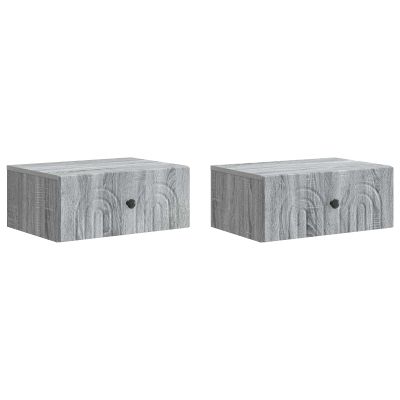 vidaXL Nástenná nočná skrinka 2 pcs Sivá sonoma 49 x 34,5 x 20 cm