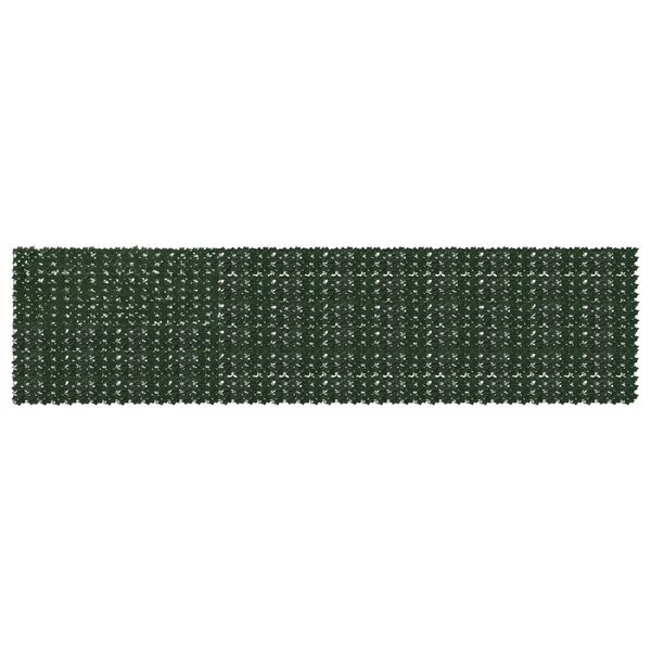 vidaXL Balkónový plôtik s listami Tmavozelená 600 x 150 cm