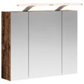 vidaXL Kúpeľňová zrkadlová skrinka Staré drevo 60 x 14,5 x 50 cm