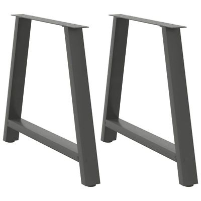 vidaXL Nohy k jedálenskému stolu v tvare A, 2 ks, antracitové, 100 x (72-73) cm, oceľ