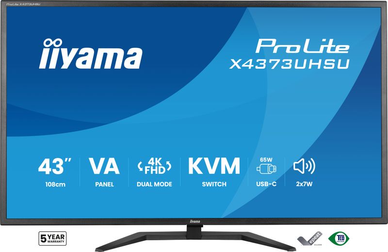 iiyama ProLite/X4373UHSU-B2/42,5''/VA/4K UHD/60Hz/3ms/Čierna/3R