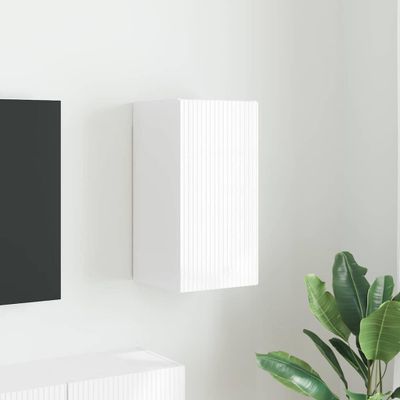 vidaXL TV nástenná skriňa Nástenný Lesklá biela 30 x 31 x 60 cm