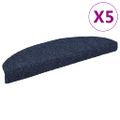 vidaXL Schodové rohože, samolepiace, 5 ks, 65x21x4 cm, modré, polkruhové, veľké
