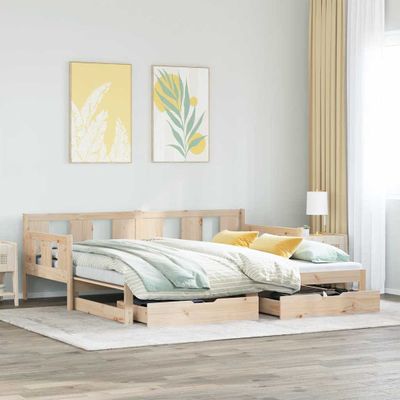 vidaXL Rozkladacia denná posteľ s matracmi bez matraca 90x190 cm