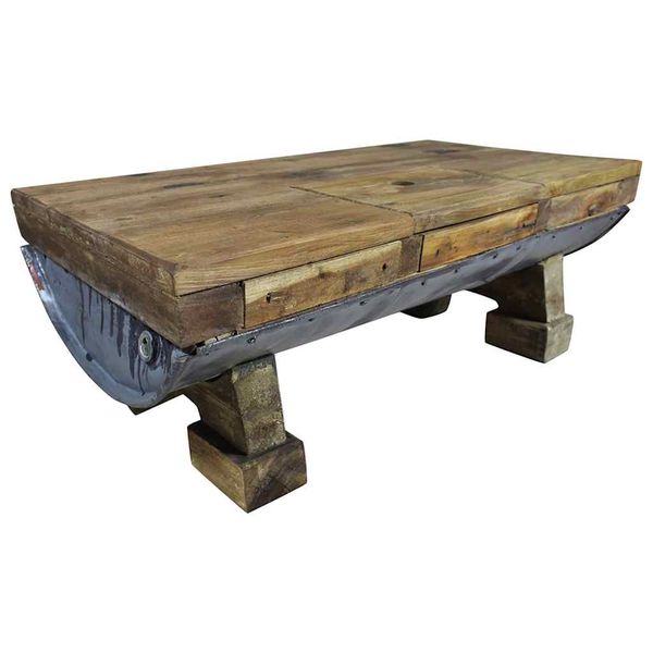 vidaXL Konferenčný stolík, zmes recyklovaného dreva 90x50x35 cm