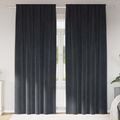 vidaXL Zatemňovacie závesy 2 ks Tmavosivá 140 x 225 cm Zamat
