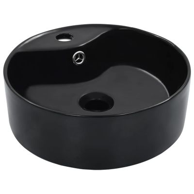 vidaXL Umývadlo s prepadom 36x13 cm keramické čierne