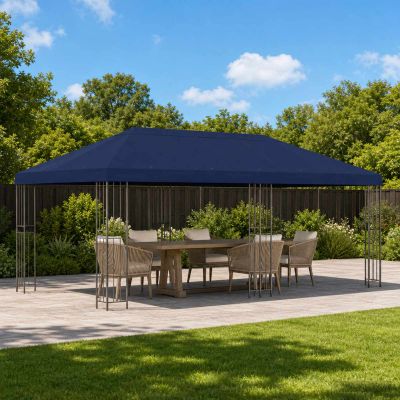 vidaXL Kryt na altánkovú strechu 6 x 3 m Modrá Polyester 190 gsm