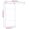 vidaXL Posuvné dvere s kovaním ESG sklo a hliník 90x205 cm