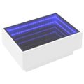 vidaXL Konferenčný stolík s LED biely 70x50x30 cm kompozitné drevo